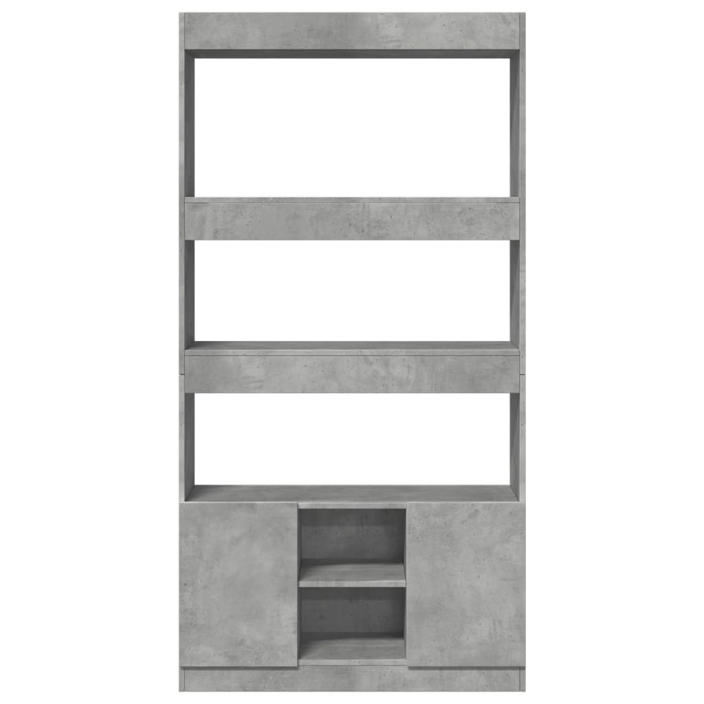 betonszürke szerelt fa magasszekrény 92 x 33 x 180 cm