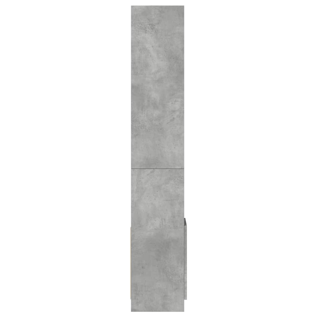 betonszürke szerelt fa magasszekrény 92 x 33 x 180 cm