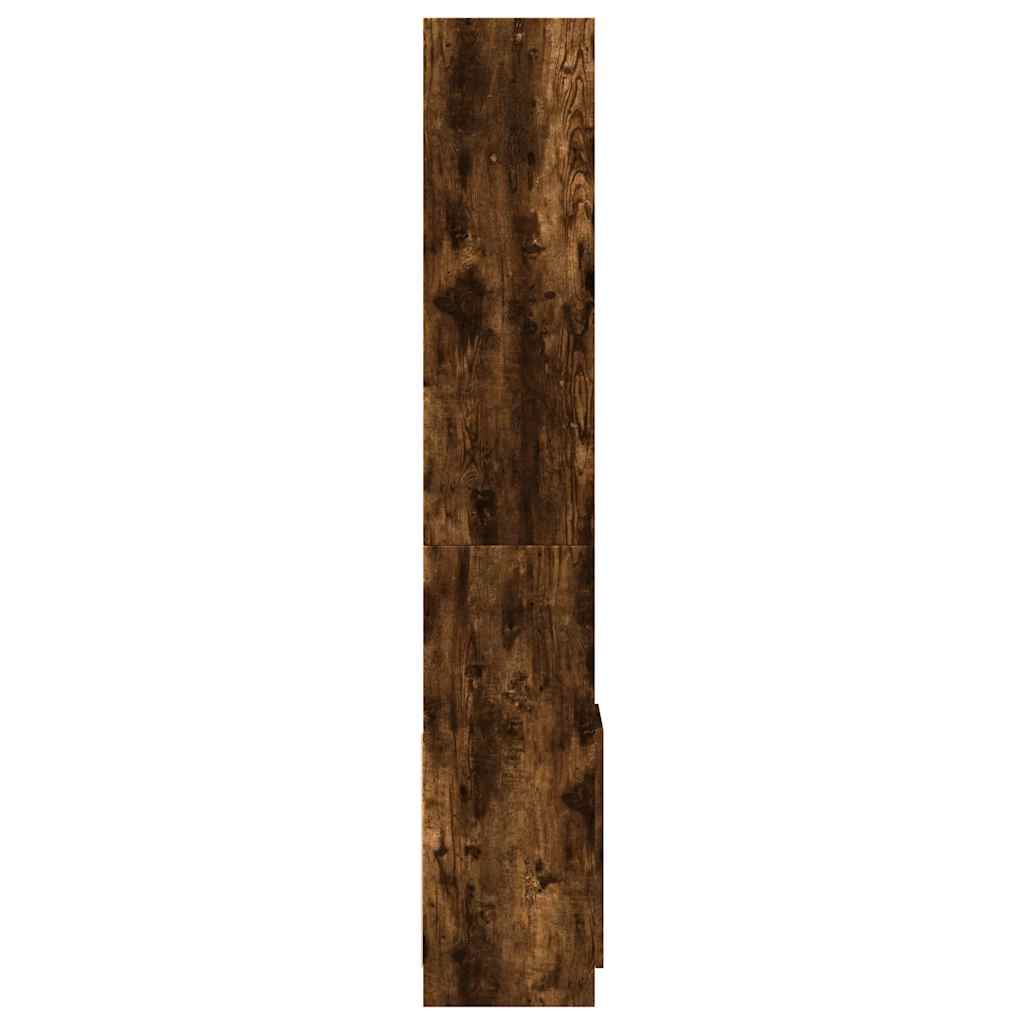 füstös tölgy színű szerelt fa magasszekrény 92 x 33 x 180 cm
