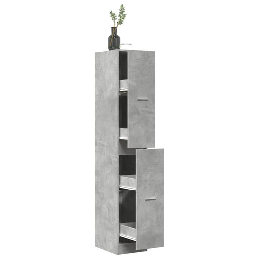 betonszürke szerelt fa patikaszekrény 30 x 41 x 174,5 cm