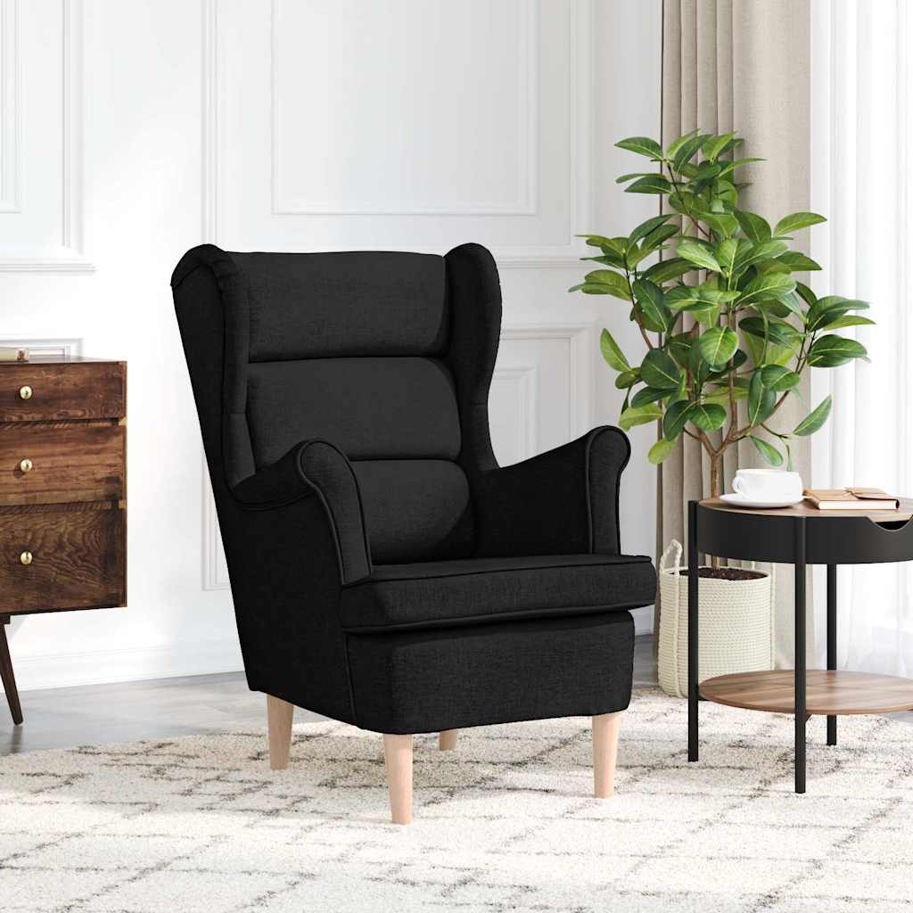 fekete szövetfotel 74 x 84 x 100 cm