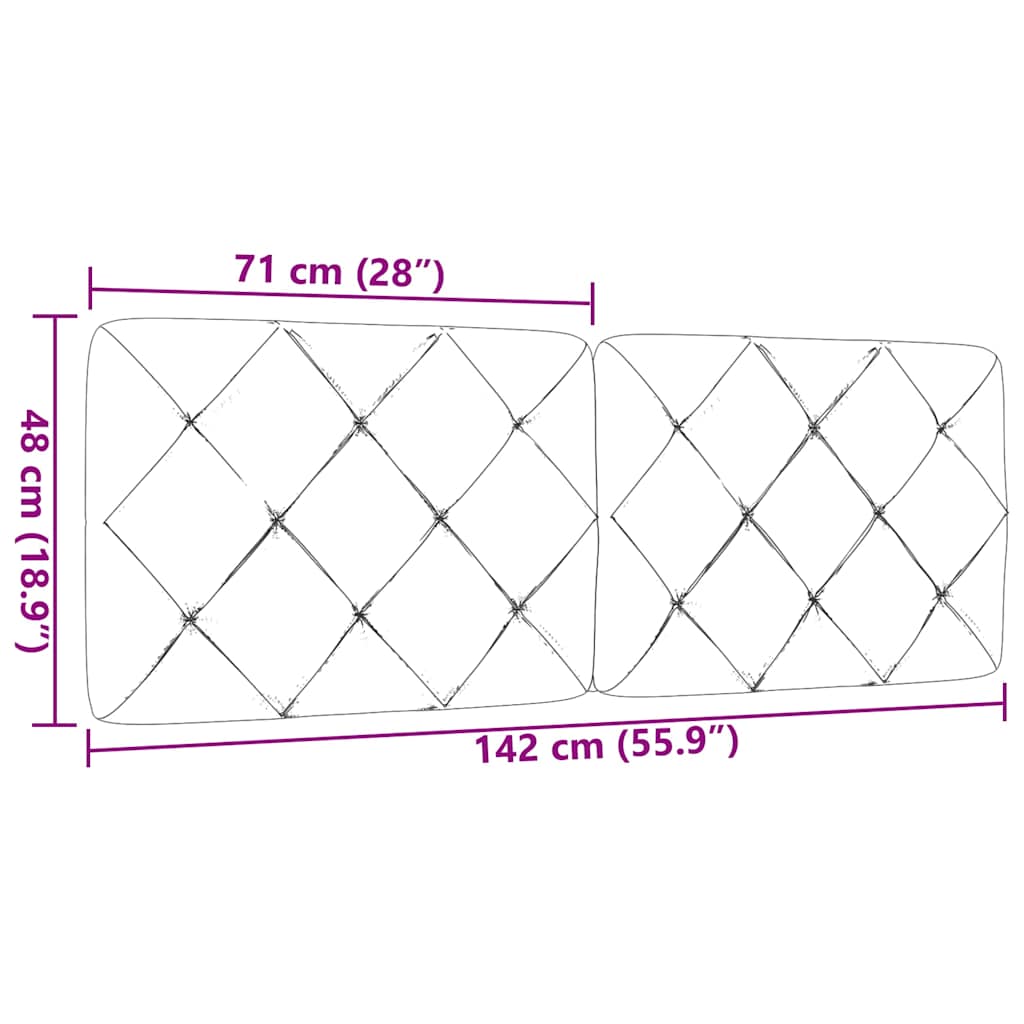 sötétbarna szövet fejtámla párna 140 cm