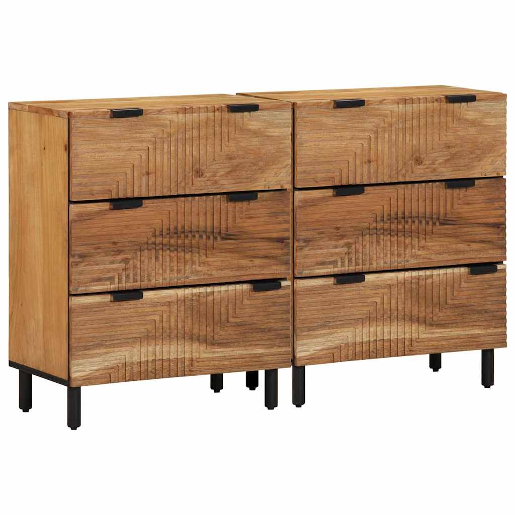 Tálalószekrény készlet 2 db 120 x 33 x 75 cm Tömör Akácfa