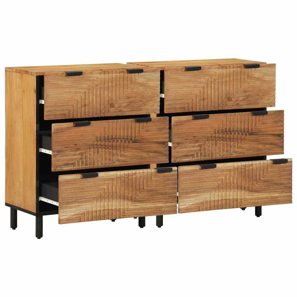 Tálalószekrény készlet 2 db 120 x 33 x 75 cm Tömör Akácfa
