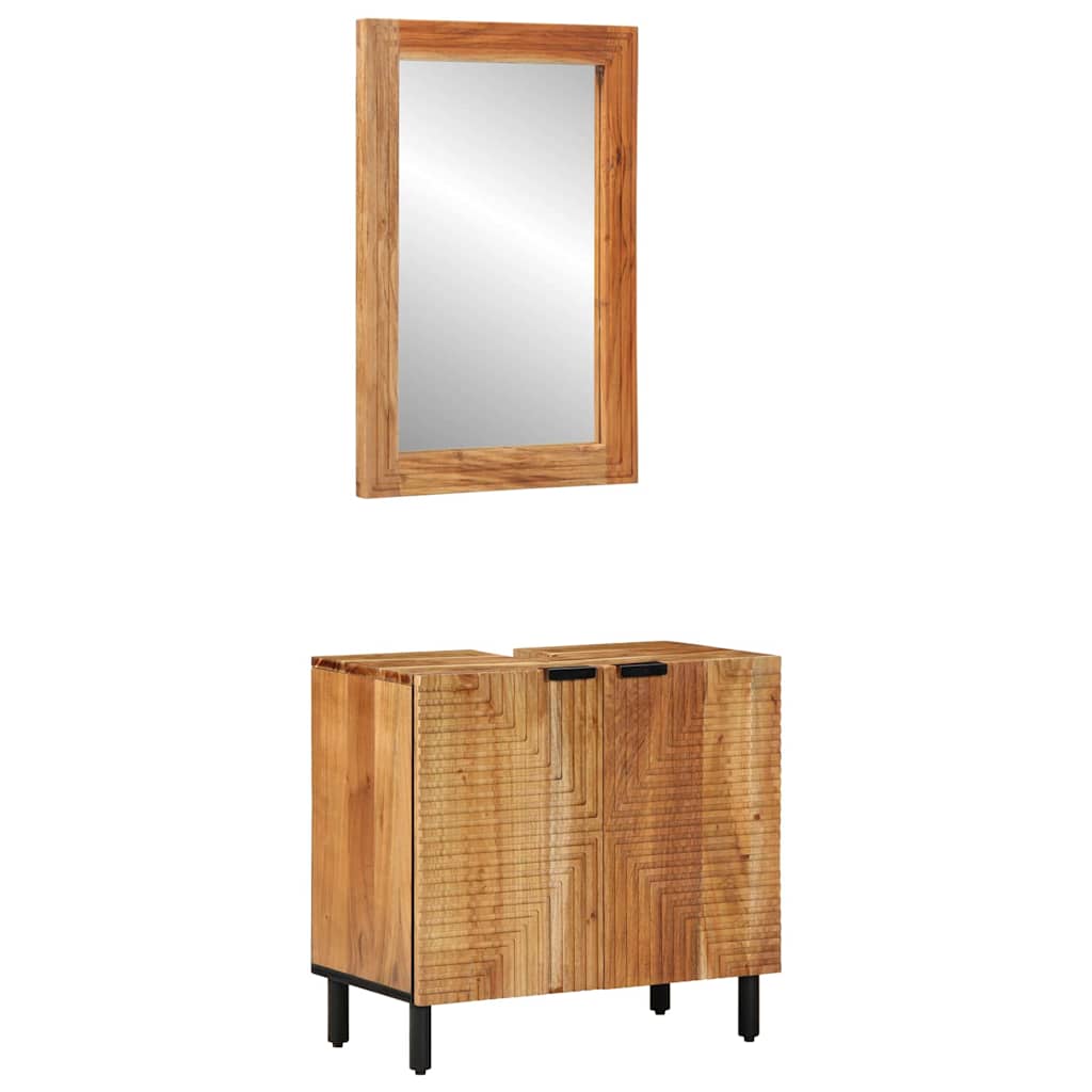 Fürdőszobai Szekrény Szett 2 db Természetes 62 x 33 x 58 cm