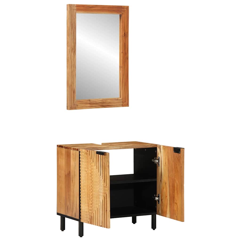 Fürdőszobai Szekrény Szett 2 db Természetes 62 x 33 x 58 cm