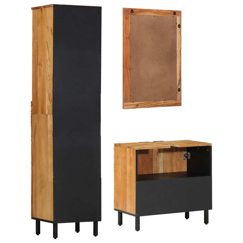 Fürdőszobai Szekrény Szett 3 db Természetes 38 x 33 x 160 cm