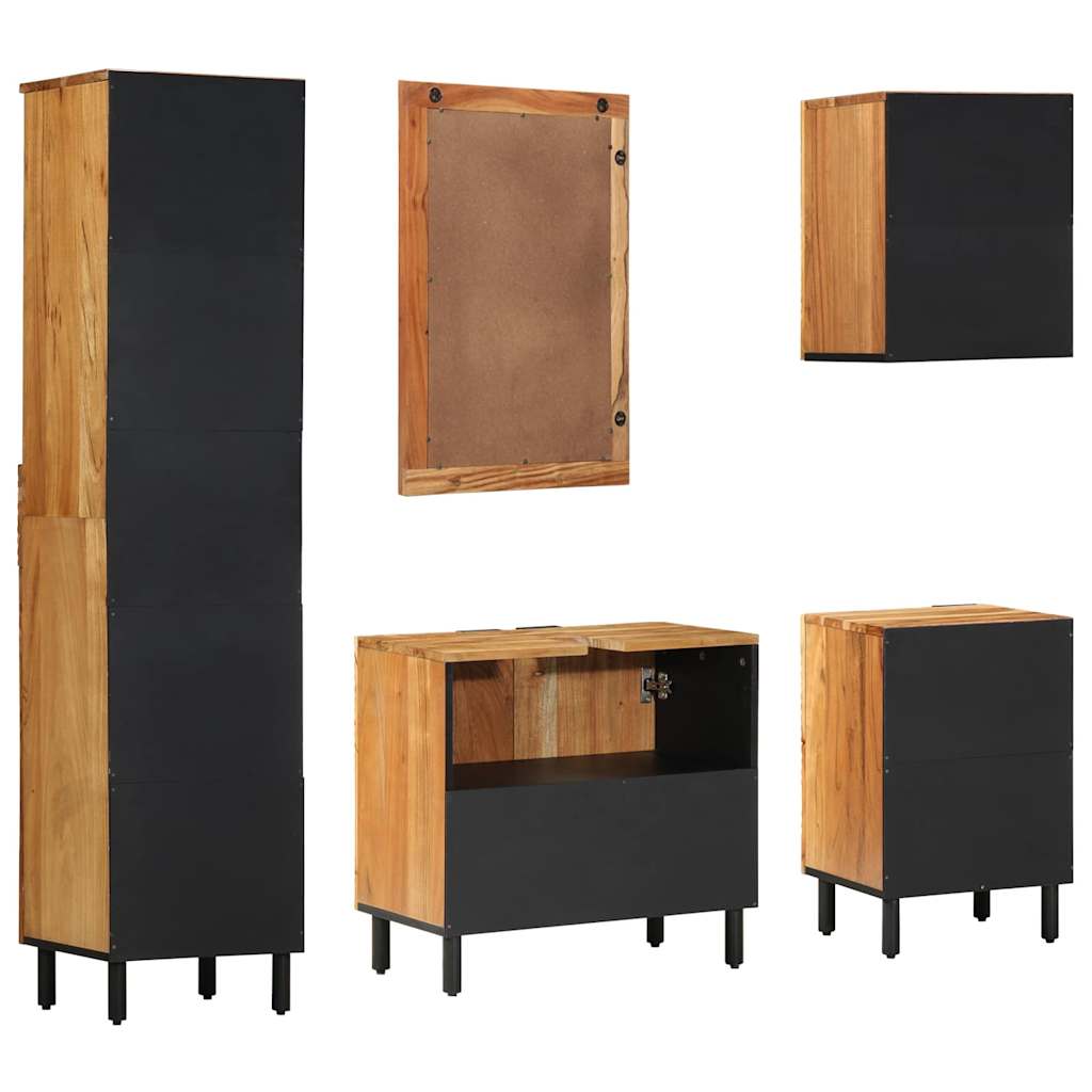Fürdőszobai Szekrény Szett 5 db Természetes 38 x 33 x 160 cm