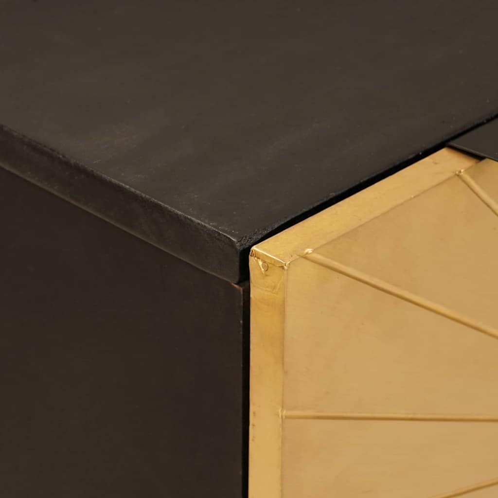 Tálalószekrény készlet 2 pcs Fekete és Brass 120 x 33 x 75 cm