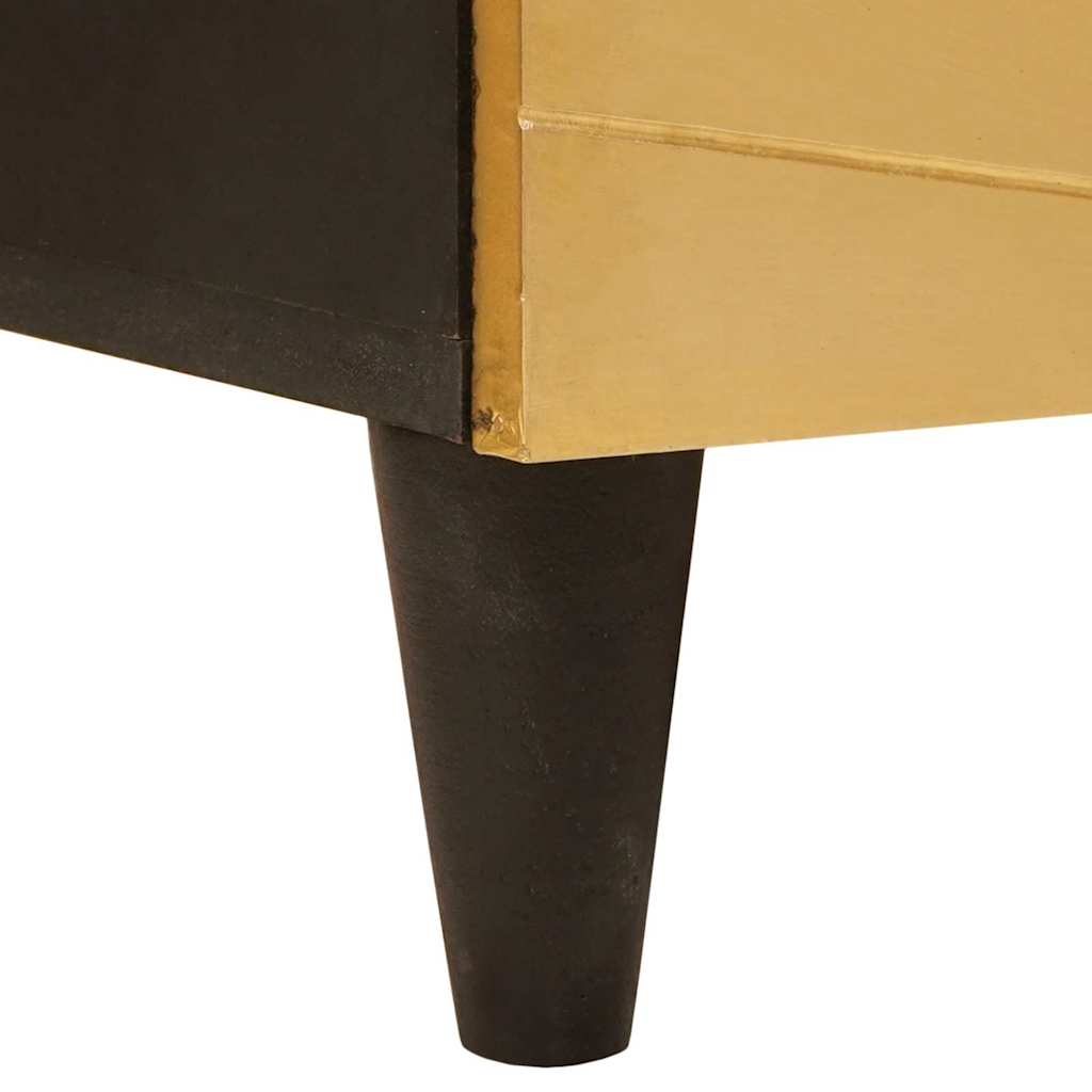 Tálalószekrény készlet 2 pcs Fekete és Brass 120 x 33 x 75 cm