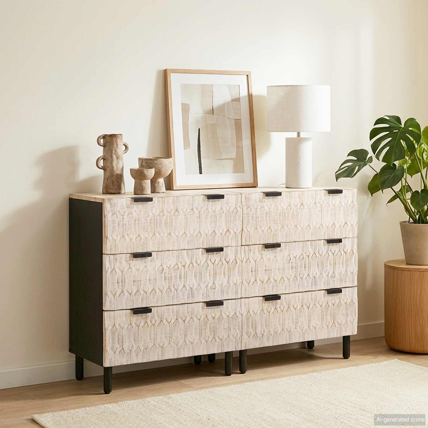Széf 2 pcs Fehér mosott felület 60 x 33 x 75 cm Tömör Mangófát