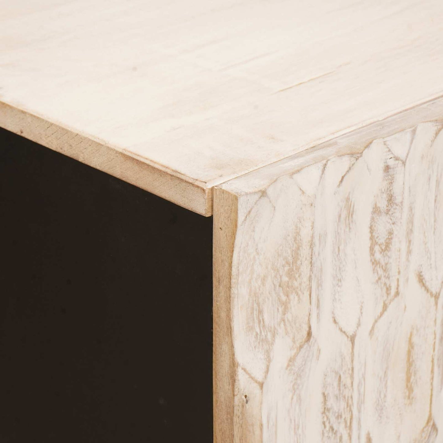 Széf 3 pcs Fehér mosott felület 180 x 33 x 75 cm Tömör Mangófát