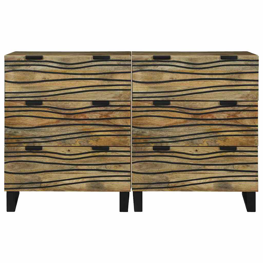Tálalószekrény készlet 2 pcs Természetes 120 x 33,5 x 75 cm