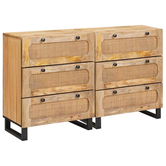 Széf 2 pcs Barna 60 x 33 x 75 cm Tömör Mangófát