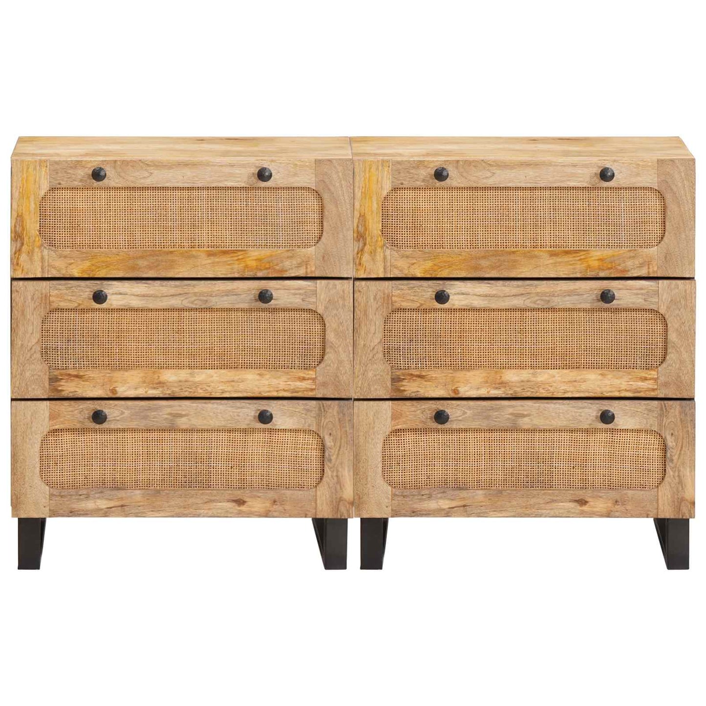 Széf 2 pcs Barna 60 x 33 x 75 cm Tömör Mangófát