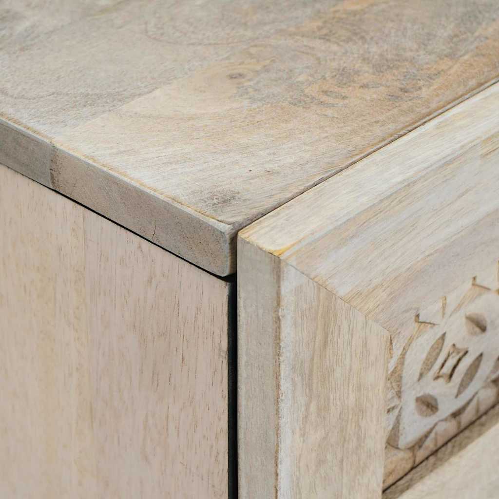 Széf 2 pcs Fehér 120 x 33,5 x 75 cm tömör mangófa