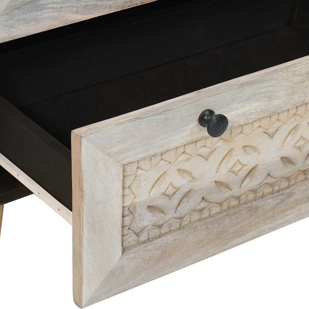 Széf 2 pcs Fehér 120 x 33,5 x 75 cm tömör mangófa