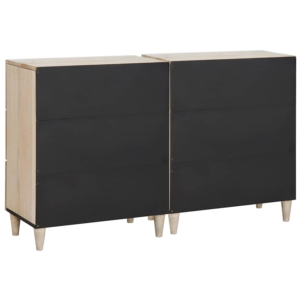 Széf 2 pcs Fehér 120 x 33,5 x 75 cm tömör mangófa