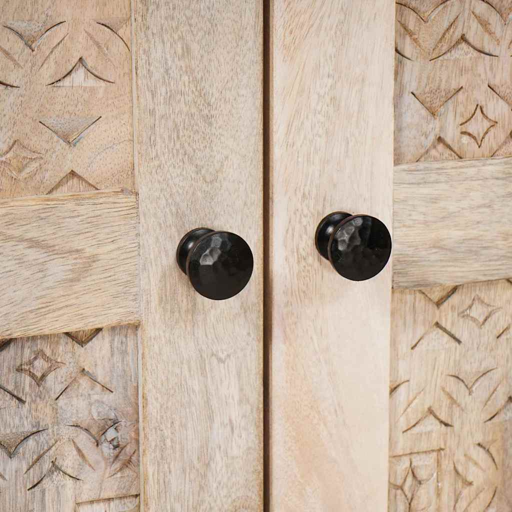 Széf 3 pcs Fehér 180 x 33,5 x 75 cm tömör mangófa