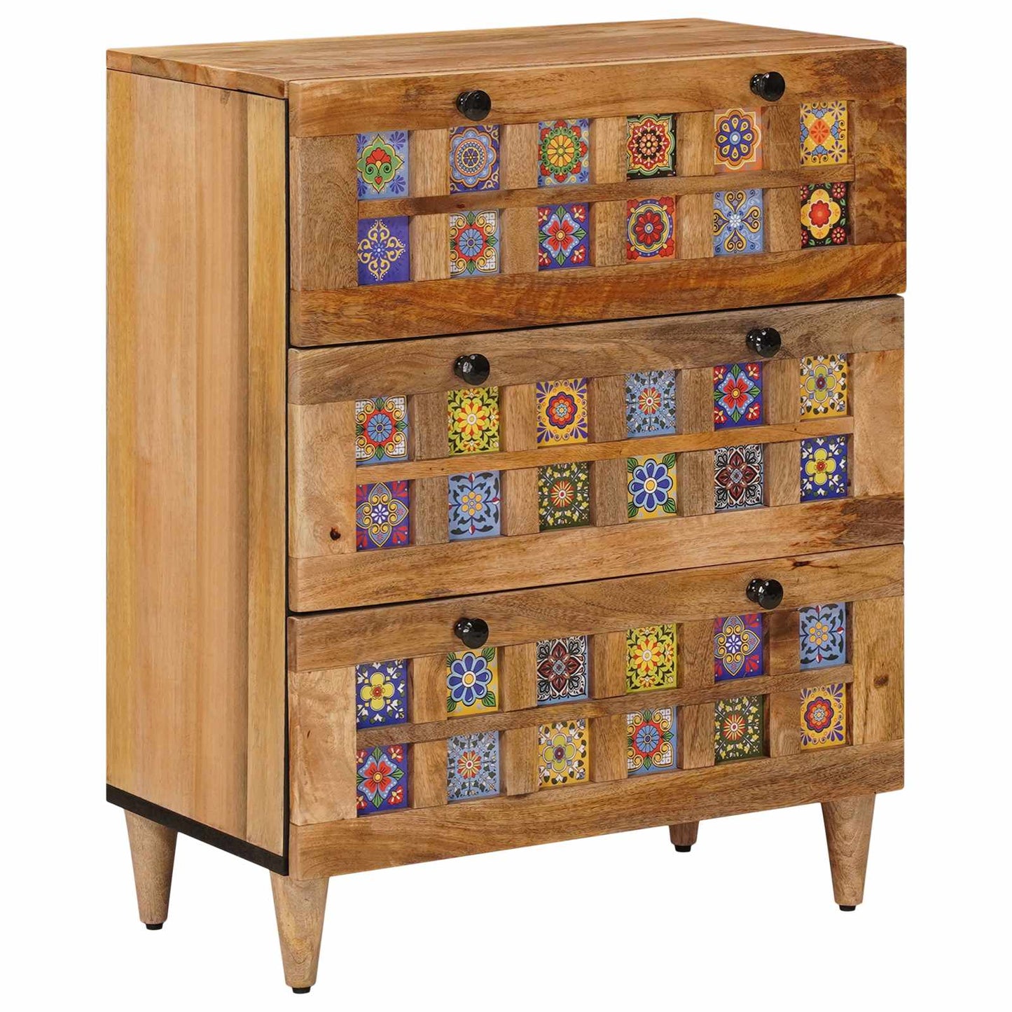Széf 2 pcs Természetes 60 x 33 x 75 cm Tömör Mangófát