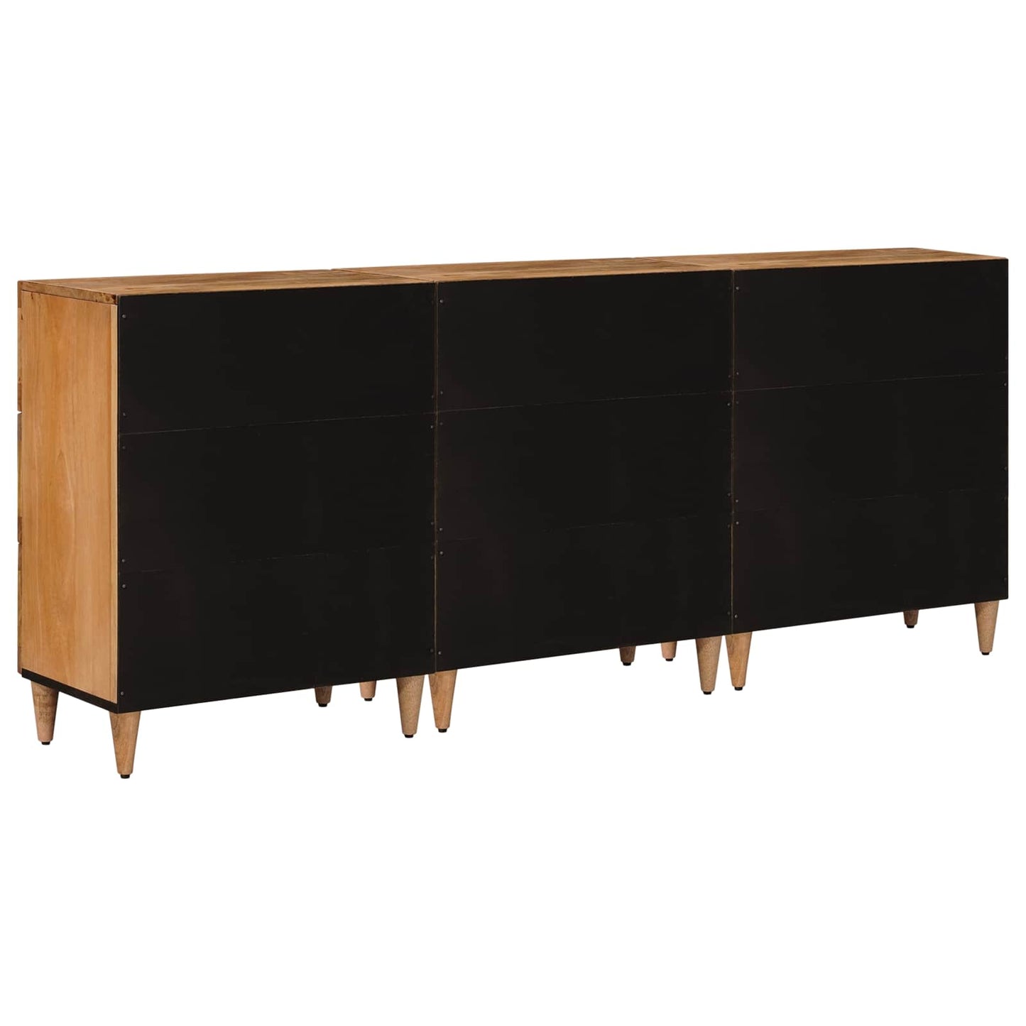 Széf 3 pcs Természetes 60 x 33,5 x 75 cm Tömör Mangófát