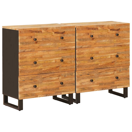 Széf 2 pcs Barna 60 x 33 x 75 cm Tömör Mangófát