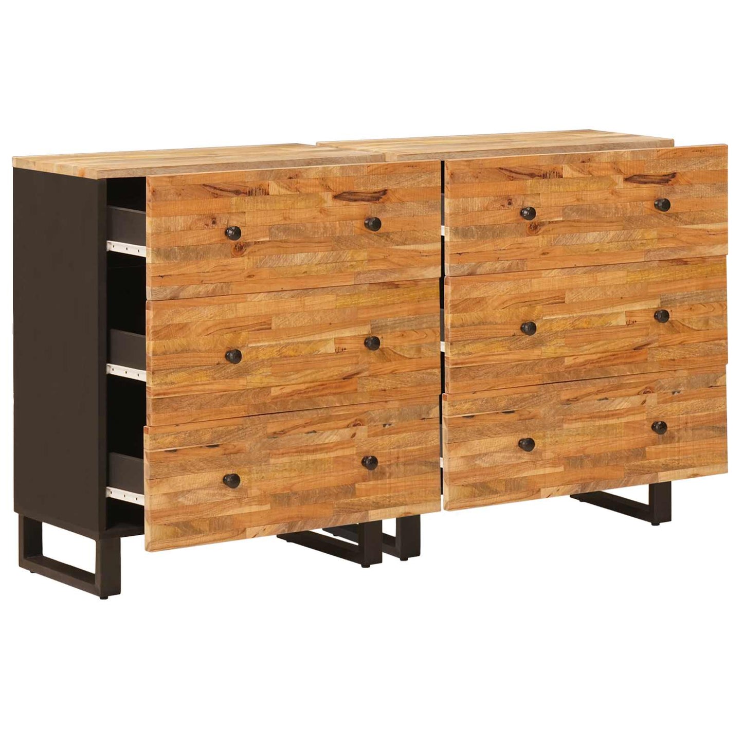 Széf 2 pcs Barna 60 x 33 x 75 cm Tömör Mangófát
