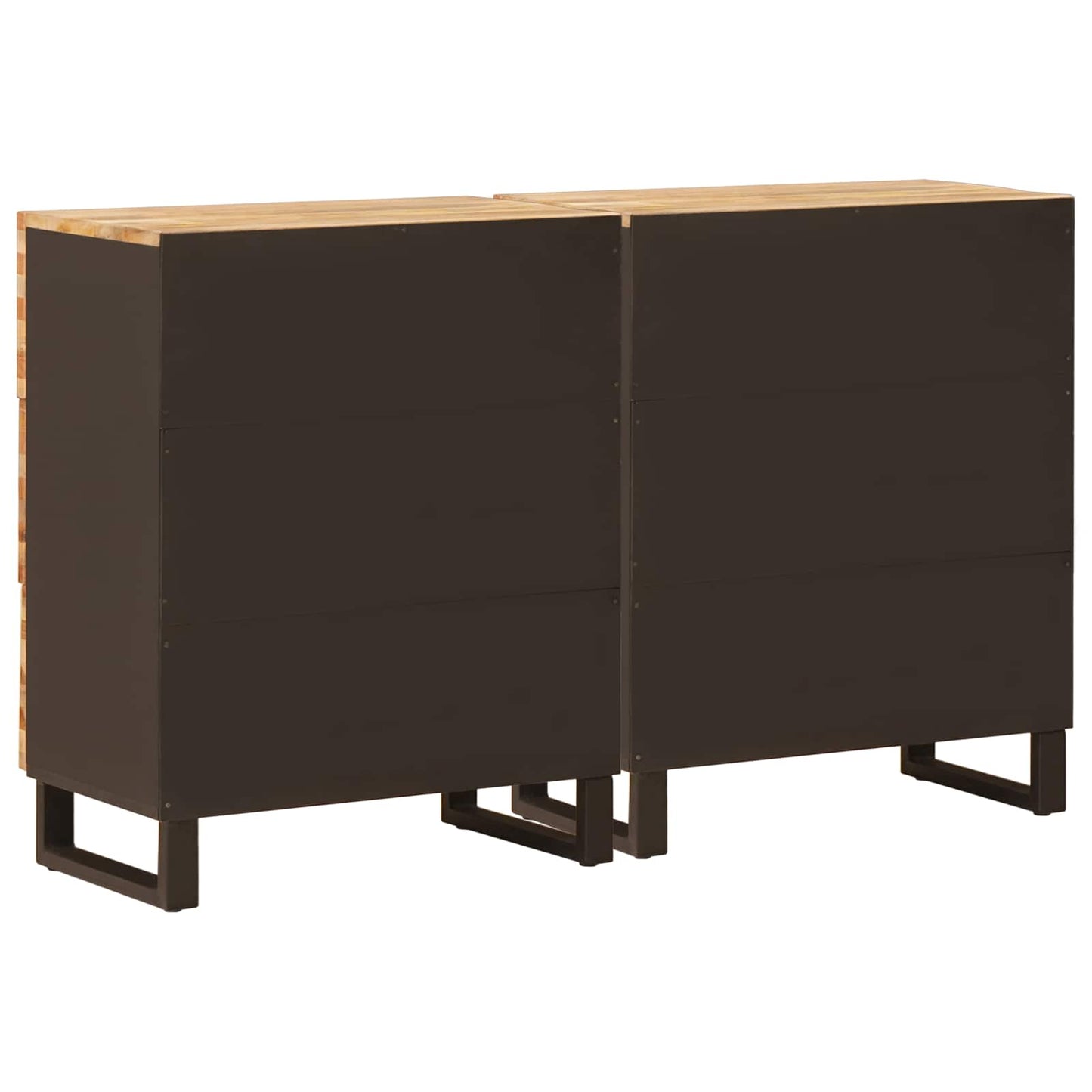 Széf 2 pcs Barna 60 x 33 x 75 cm Tömör Mangófát