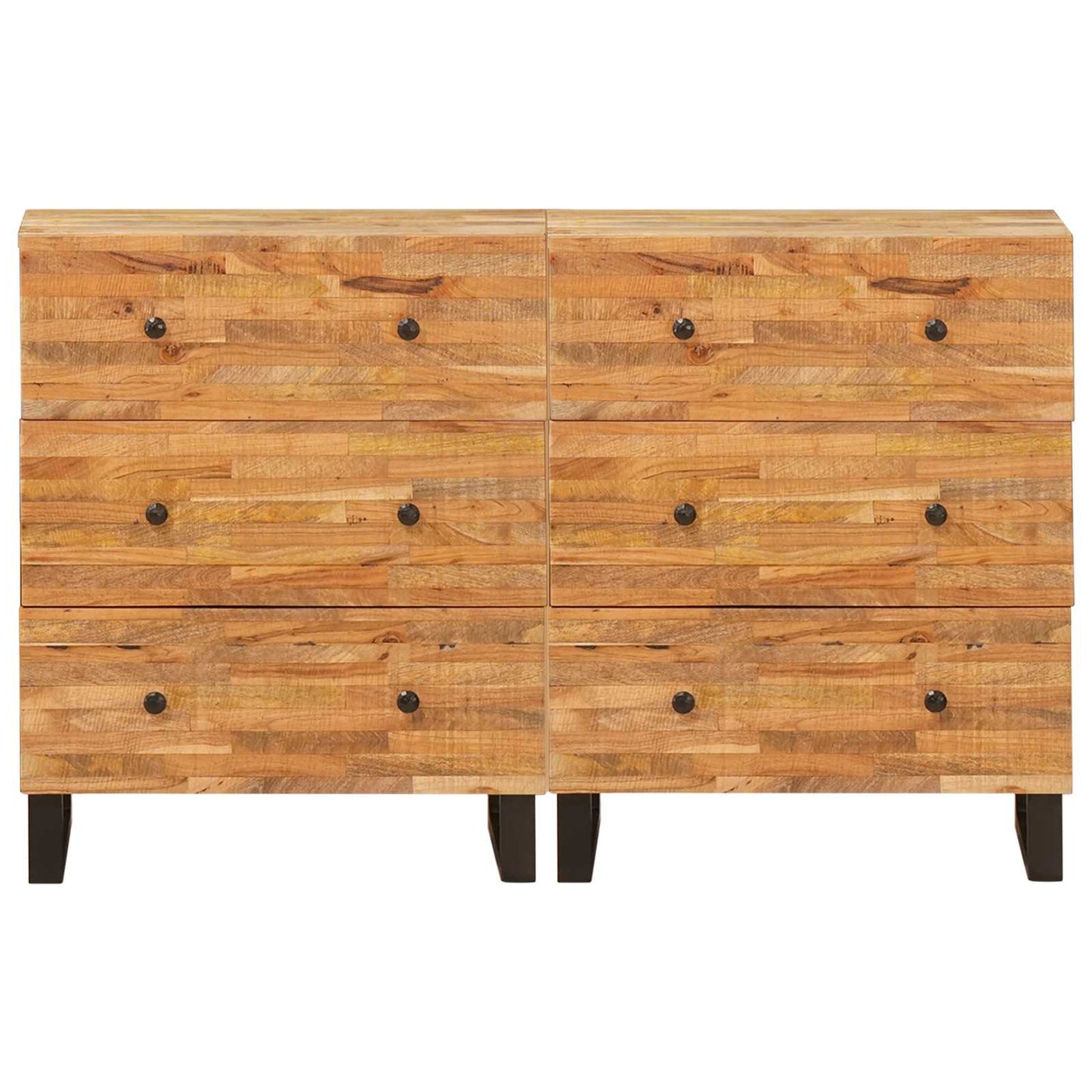Széf 2 pcs Barna 60 x 33 x 75 cm Tömör Mangófát