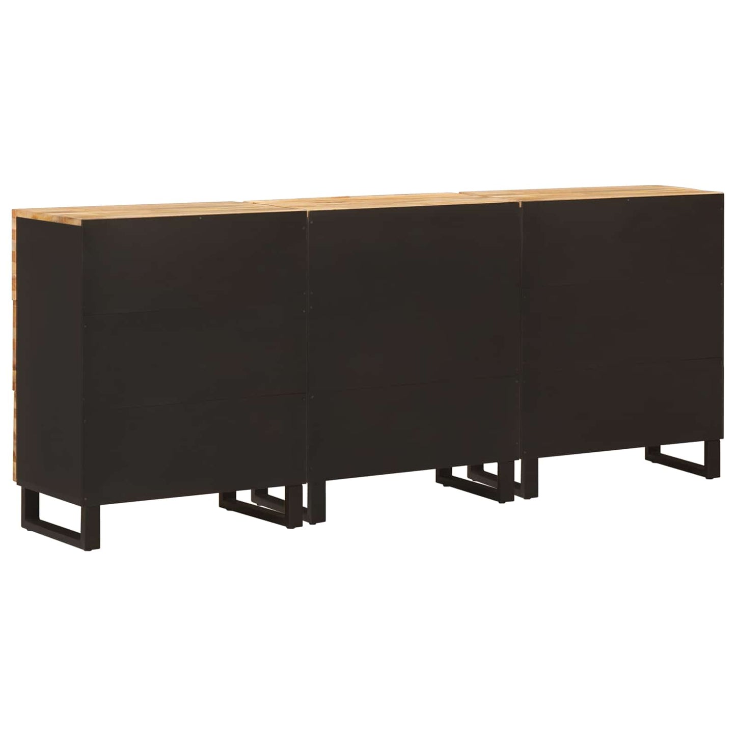 Széf 3 pcs Barna 60 x 33 x 75 cm Tömör Mangófát