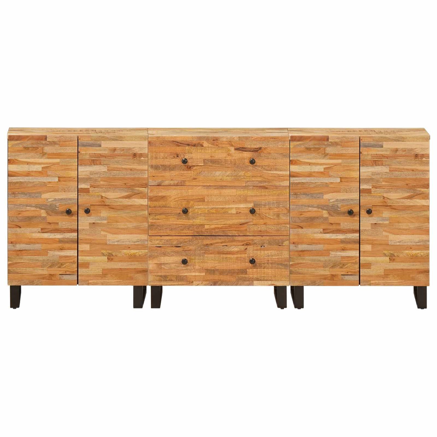 Széf 3 pcs Barna 60 x 33 x 75 cm Tömör Mangófát