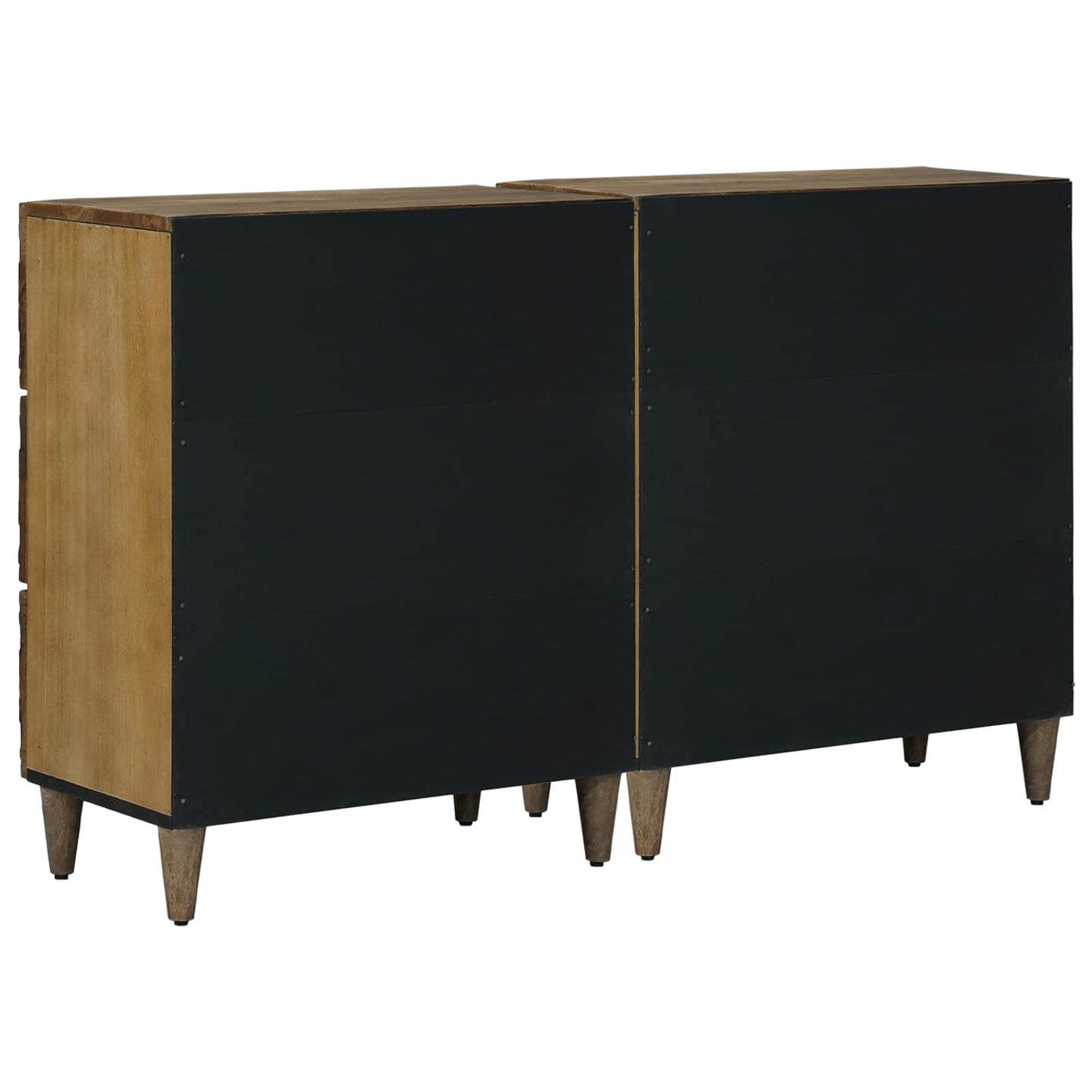 Széf 2 pcs Barna 60 x 33,5 x 75 cm Tömör Mangófát