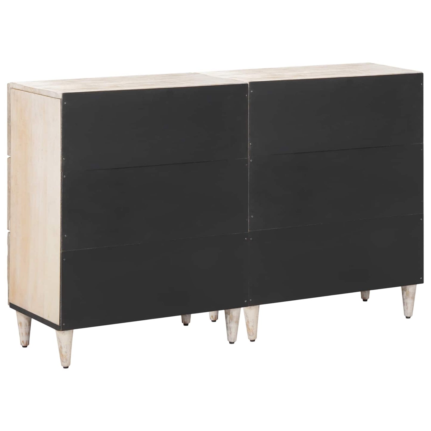 Széf 2 db 60 x 33,5 x 75 cm Tömör Mangófát Fehér
