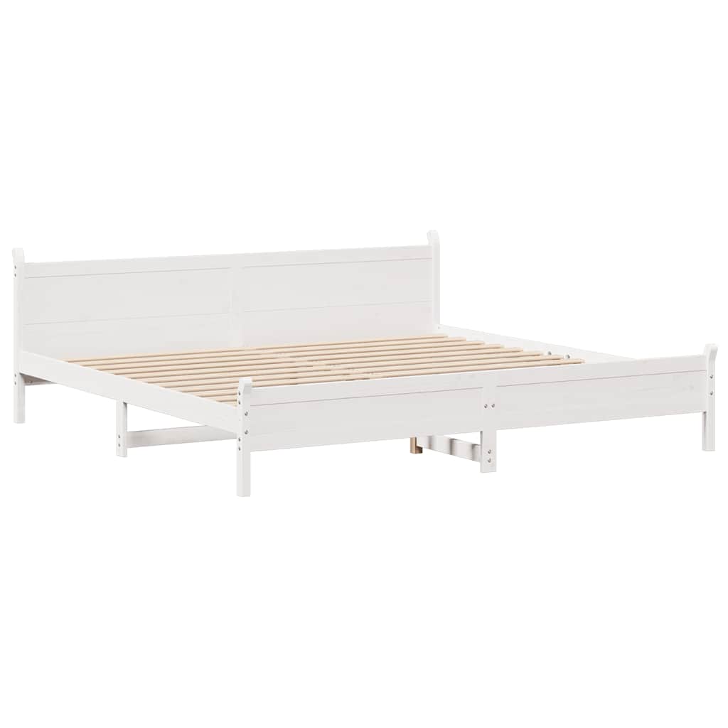 fehér tömör fenyőfa ágy matrac nélkül 200 x 200 cm