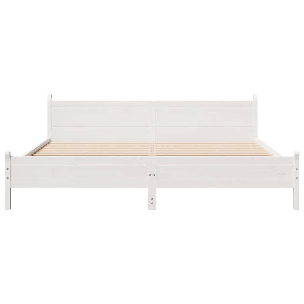 fehér tömör fenyőfa ágy matrac nélkül 200 x 200 cm