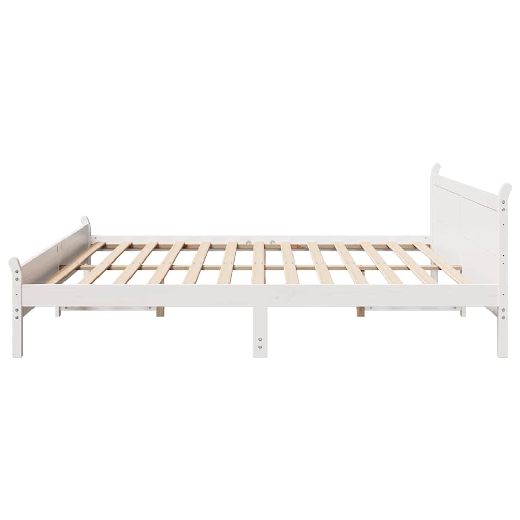 fehér tömör fenyőfa ágy matrac nélkül 200 x 200 cm