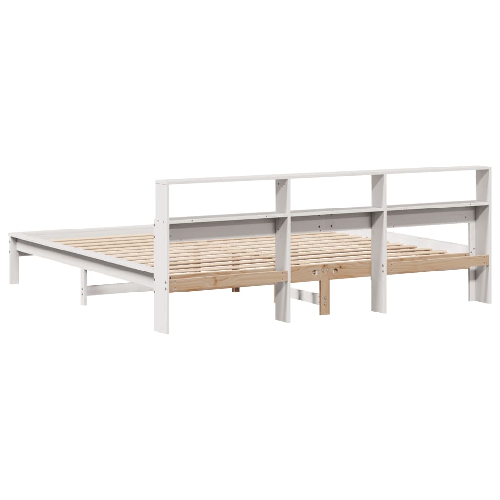 fehér tömör fenyőfa ágy matrac nélkül 200 x 200 cm