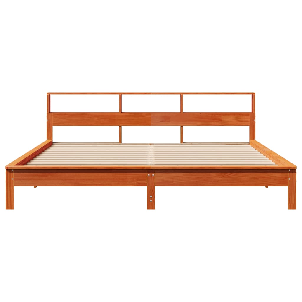 viaszbarna tömör fenyőfa ágy matrac nélkül 200 x 200 cm