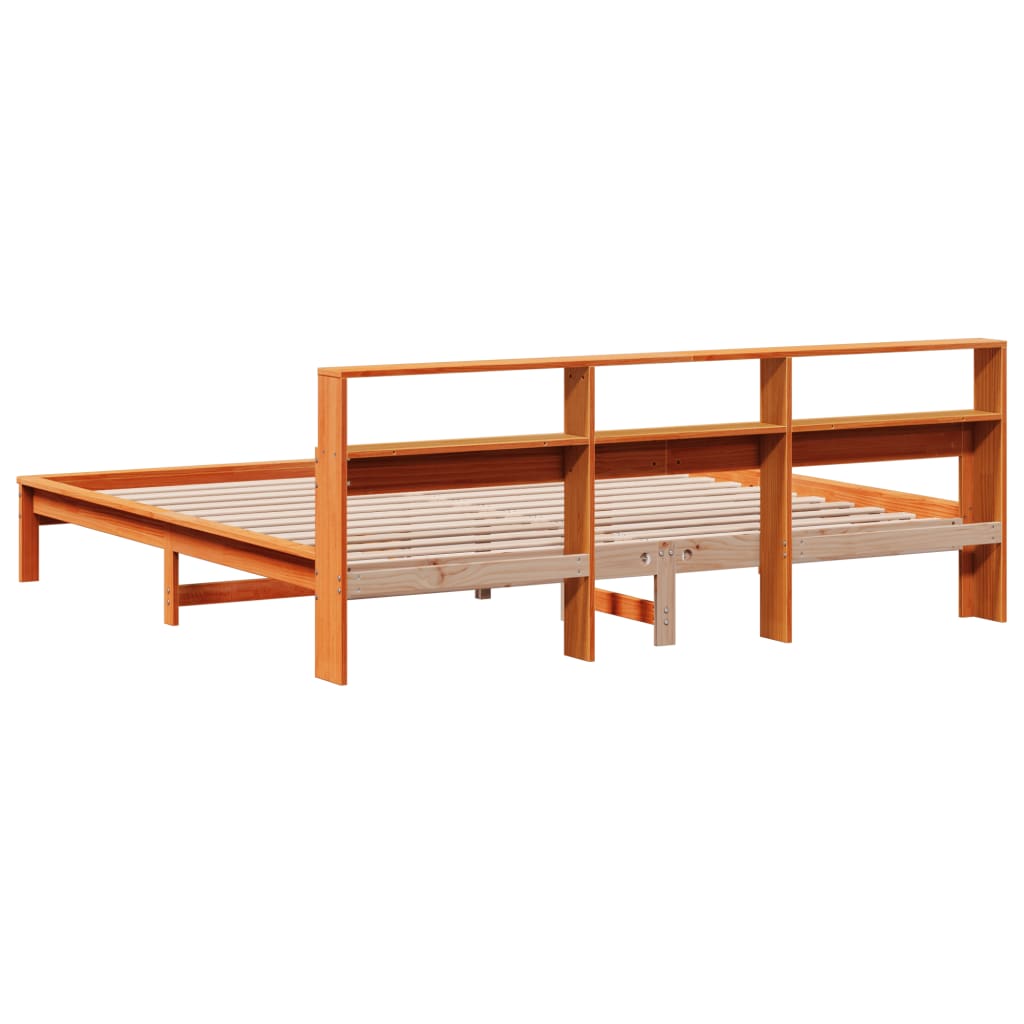 viaszbarna tömör fenyőfa ágy matrac nélkül 200 x 200 cm