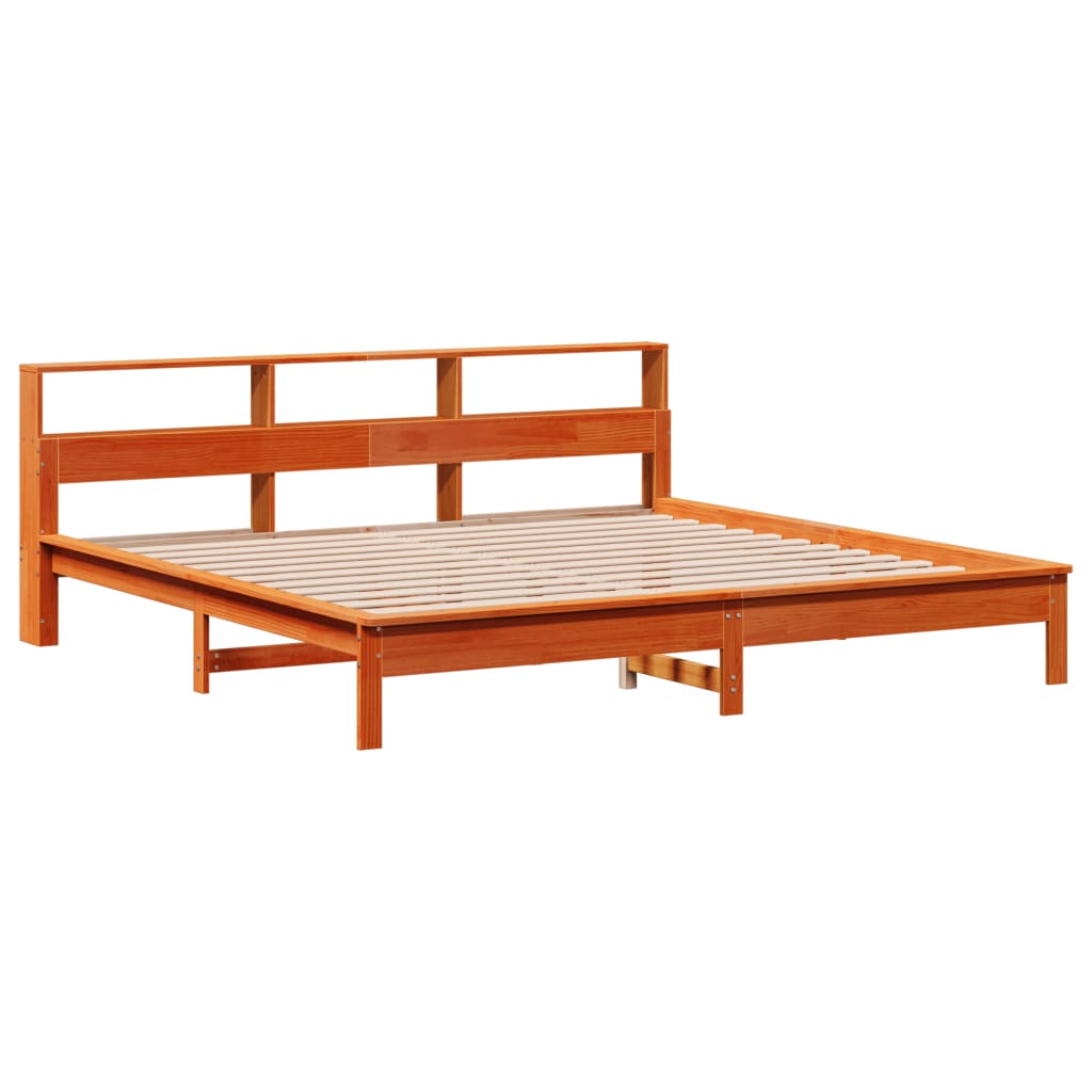 viaszbarna tömör fenyőfa ágy matrac nélkül 180 x 200 cm