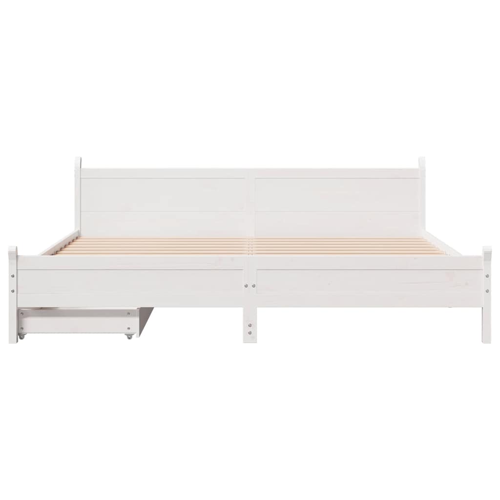 fehér tömör fenyőfa ágy matrac nélkül 200 x 200 cm