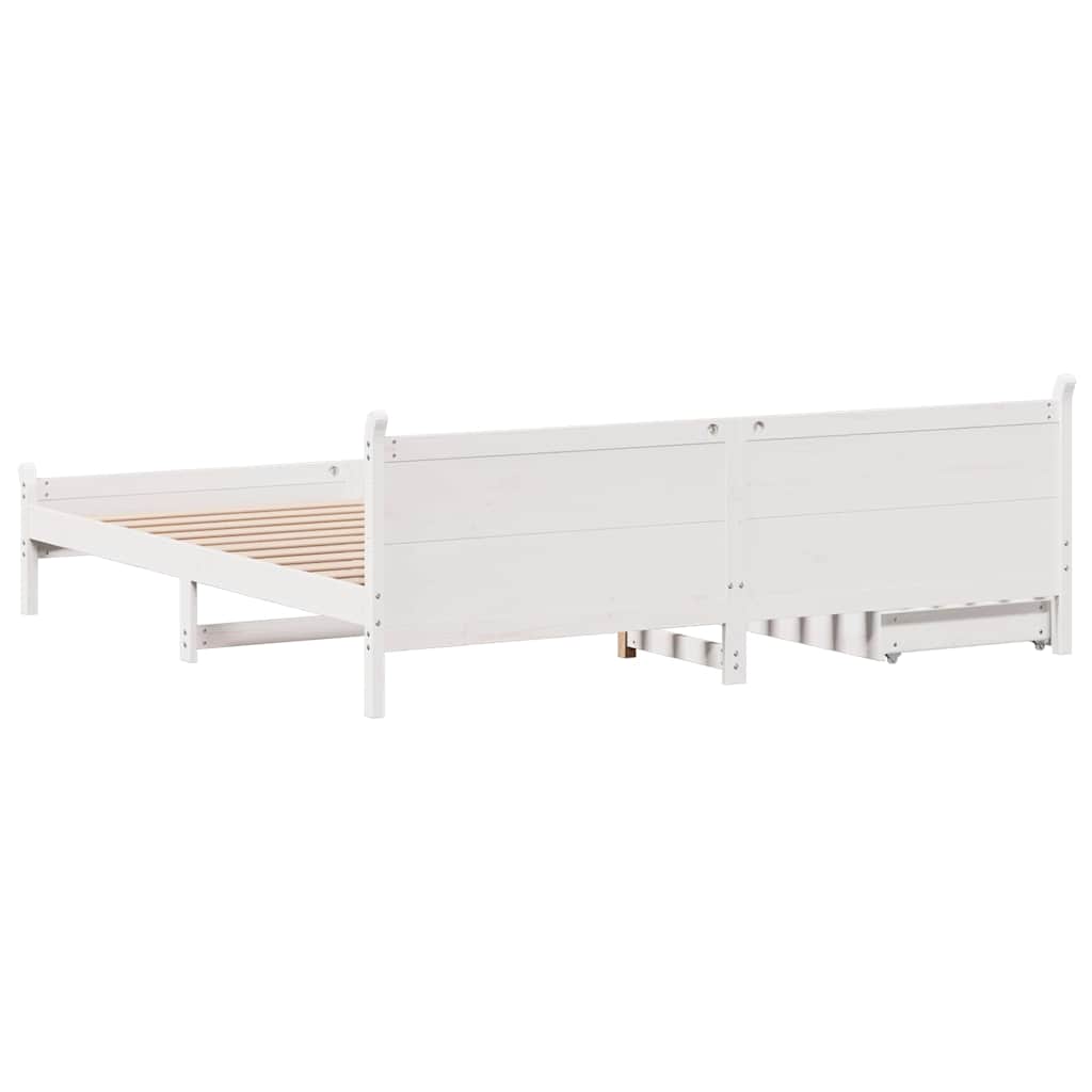 fehér tömör fenyőfa ágy matrac nélkül 200 x 200 cm