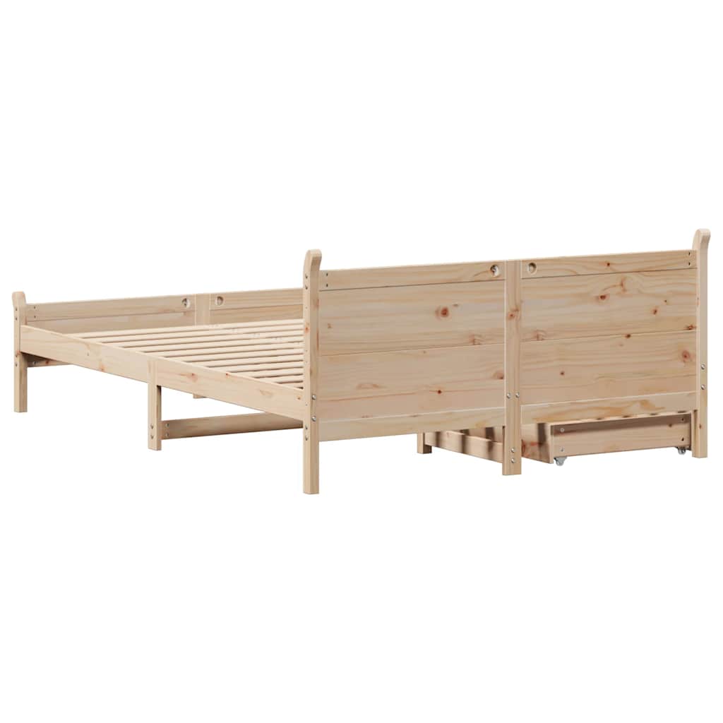 tömör fenyőfa ágy matrac nélkül 135 x 190 cm