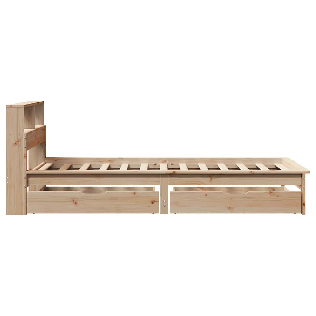 tömör fenyőfa könyvespolcos ágy matrac nélkül 75 x 190 cm