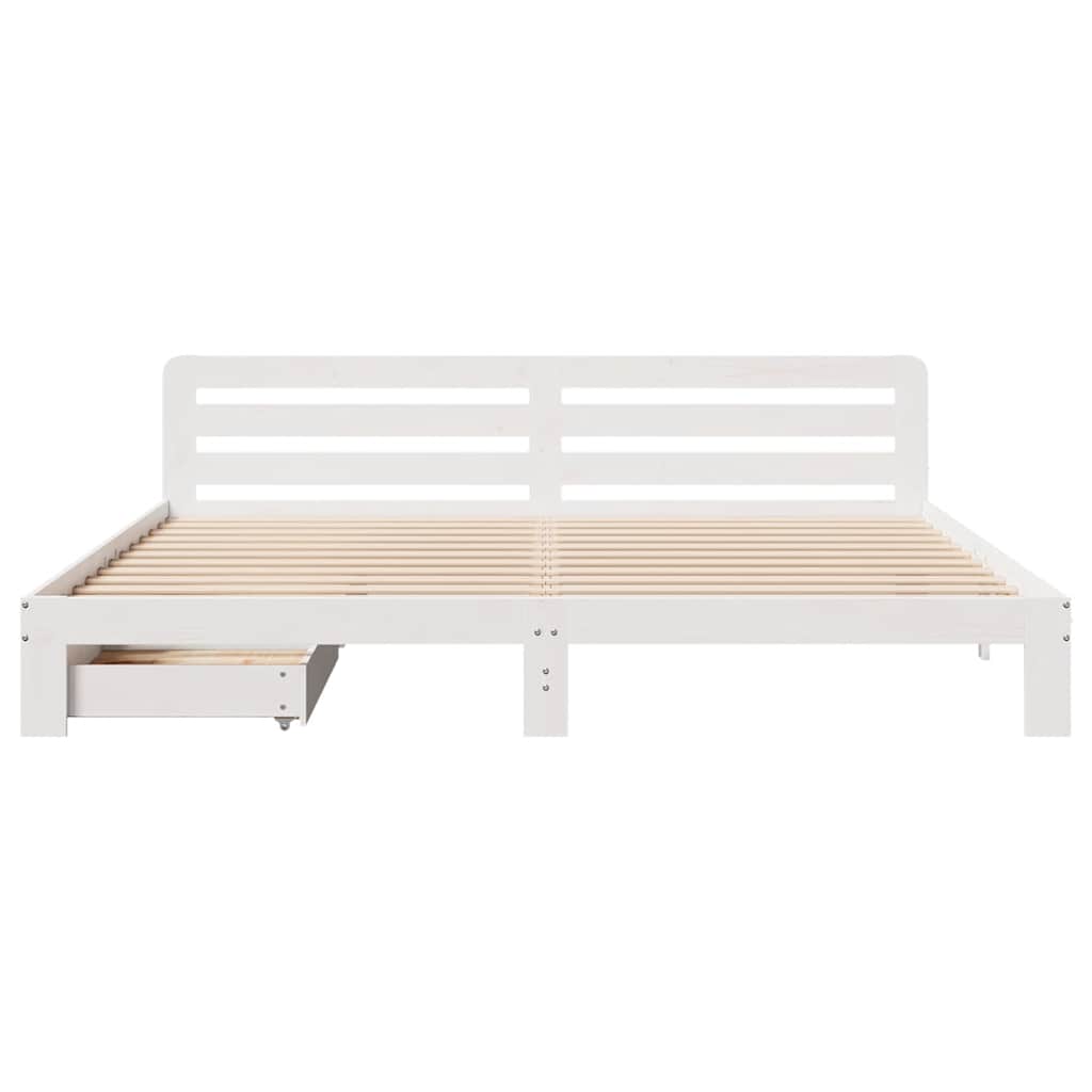 fehér tömör fenyőfa ágy matrac nélkül 180 x 200 cm