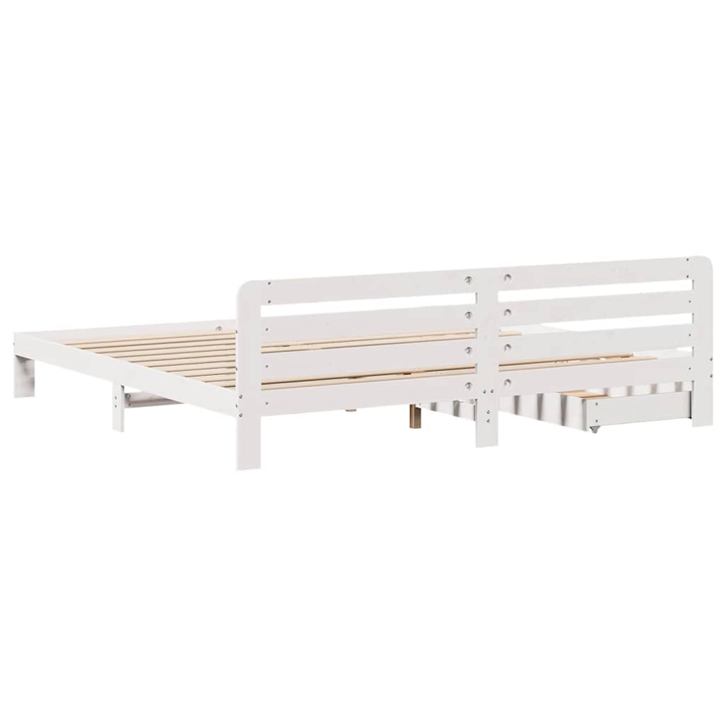 fehér tömör fenyőfa ágy matrac nélkül 200 x 200 cm