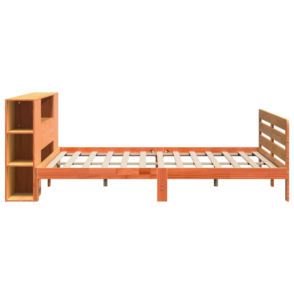 viaszbarna tömör fenyőfa ágy matrac nélkül 180 x 200 cm