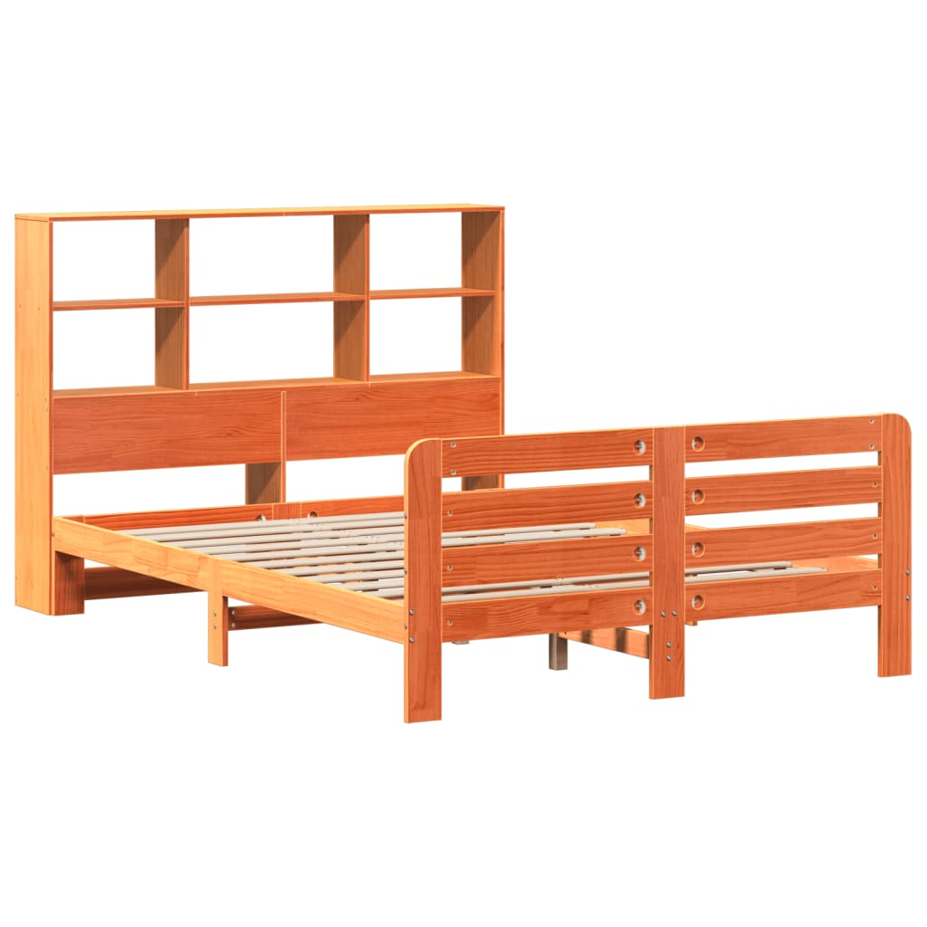 viaszbarna tömör fenyőfa ágy matrac nélkül 120 x 200 cm