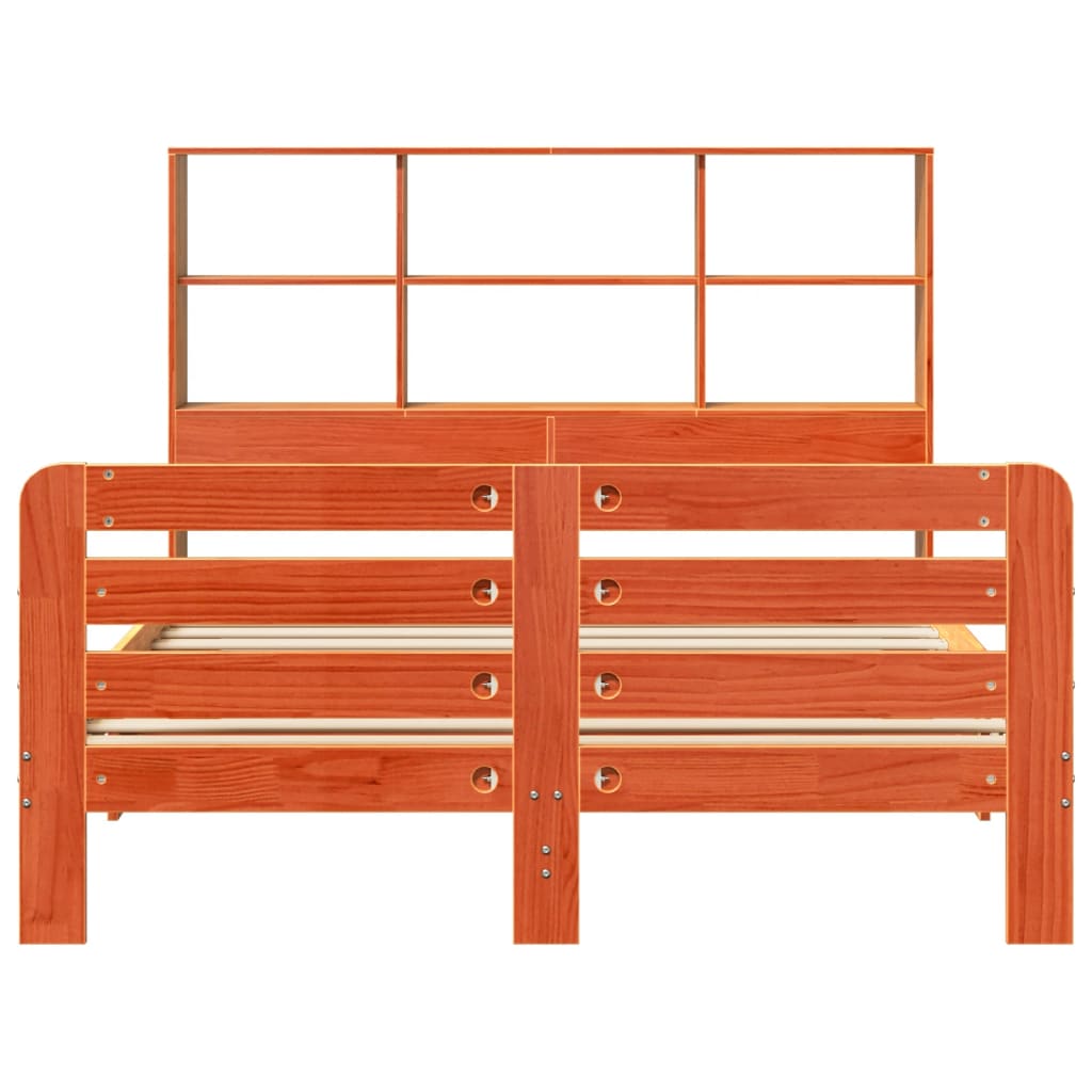 viaszbarna tömör fenyőfa ágy matrac nélkül 120 x 200 cm