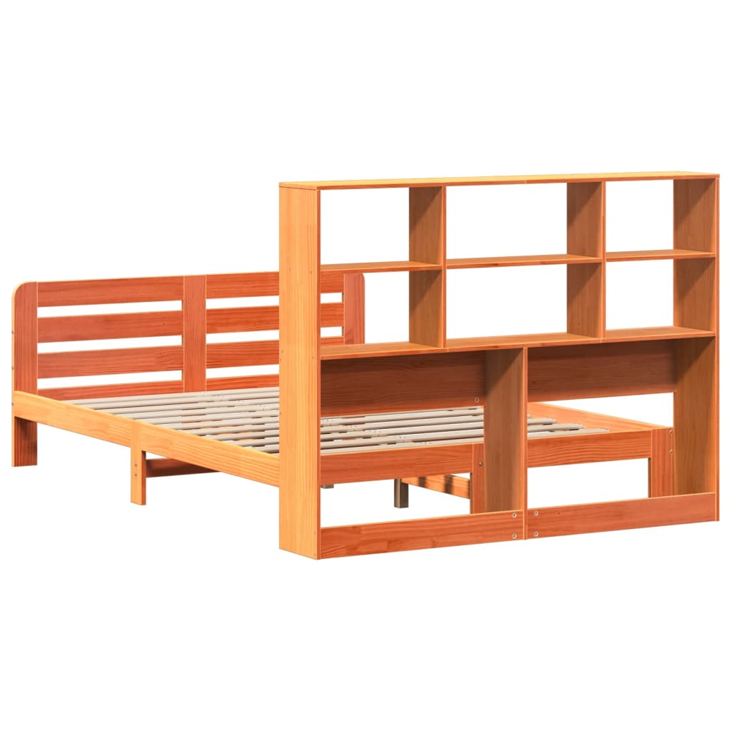 viaszbarna tömör fenyőfa ágy matrac nélkül 120 x 200 cm